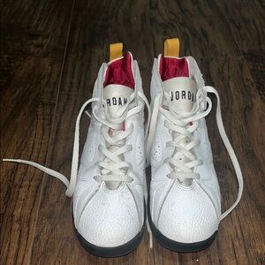 Jordan Red and White High-Top Sneakers